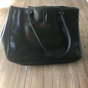 Long champ leather tote